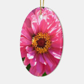 Elegante roze bloemenretro roze madeliefje keramisch ornament (Links)