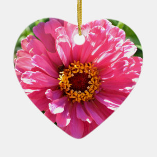 Elegante roze bloemenretro roze madeliefje keramisch ornament