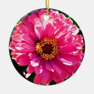Elegante roze bloemenretro roze madeliefje keramisch ornament