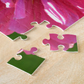 Elegante roze bloemenretro roze madeliefje legpuzzel (Zijkant)