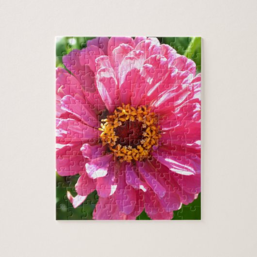 Elegante roze bloemenretro roze madeliefje legpuzzel (Verticaal)