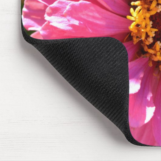 Elegante roze bloemenretro roze madeliefje muismat (Hoek)