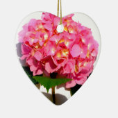 Elegante roze bloemenroze hortensia keramisch ornament (Rechts)