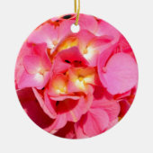 Elegante roze bloemenroze hortensia keramisch ornament (Voorkant)
