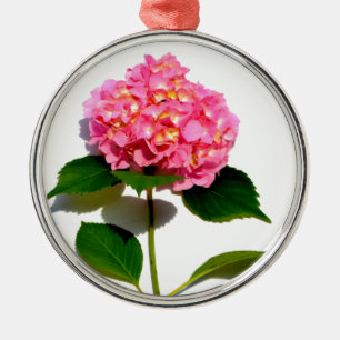 Elegante roze bloemenroze hortensia metalen ornament