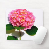 Elegante roze bloemenroze hortensia muismat (Met muis)