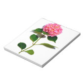 Elegante roze bloemenroze hortensia notitieblok (Linkerzijde)