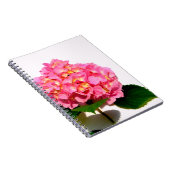 Elegante roze bloemenroze hortensia notitieboek (Rechterzijde)