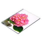 Elegante roze bloemenroze hortensia notitieboek (Linkerzijde)