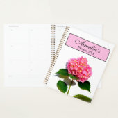 Elegante roze bloemenroze hortensia planner (Display)