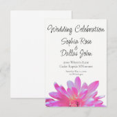 Elegante roze bloemenroze madeliefje kaart (Voorkant / Achterkant)