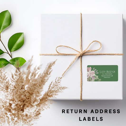 Elegante roze bloemensalie | muntretouradres etiket