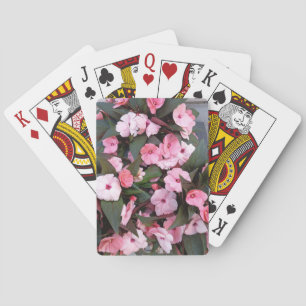 Elegante Roze Bloemenspeelkaarten Pokerkaarten