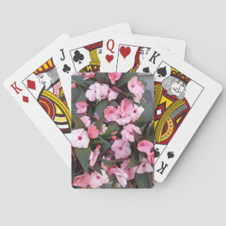 Elegante Roze Bloemenspeelkaarten Pokerkaarten