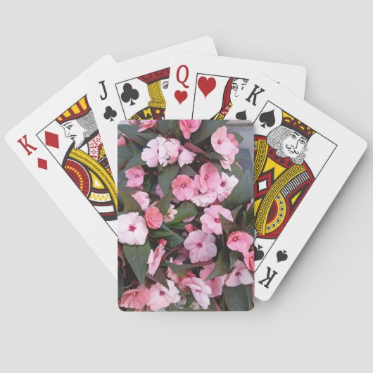 Elegante Roze Bloemenspeelkaarten Pokerkaarten (Achterkant)