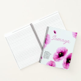 Elegante Roze Bloemenspiraal Aanpasbaar Notitieboek
