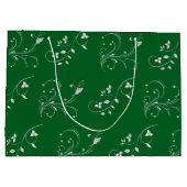 Elegante Roze Bloemenswirl Groot Cadeauzakje (Achterkant)