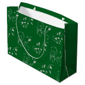 Elegante Roze Bloemenswirl Groot Cadeauzakje (Achterkant Gekanteld)