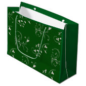 Elegante Roze Bloemenswirl Groot Cadeauzakje (Voorkant Gekanteld)