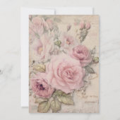 Elegante roze bloementheekoppen Meisje Baby shower Kaart (Achterkant)