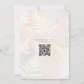 Elegante Roze Bloementuin QR Code Vrijgezellenfees Kaart (Achterkant)