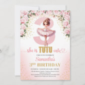 Elegante roze bloementutu jurk goud meisje 3e kaart (Voorkant)