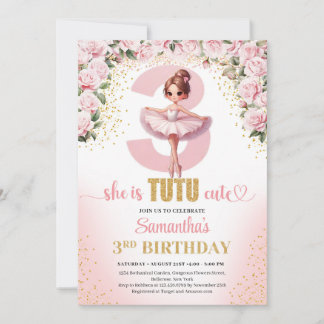 Elegante roze bloementutu jurk goud meisje 3e kaart