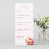 Elegante Roze Bloemenu Menu (Staand voorkant)