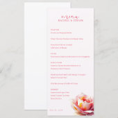 Elegante Roze Bloemenu Menu (Voorkant / Achterkant)