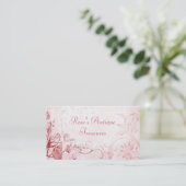 Elegante roze  bloemenwinkel visitekaartje (Staand voorkant)
