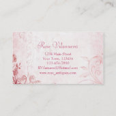 Elegante roze  bloemenwinkel visitekaartje (Achterkant)