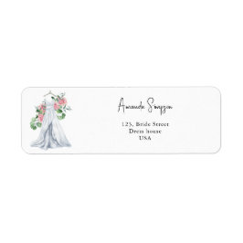 Elegante roze bloemetjes en groen - vrijgezellenfe etiket