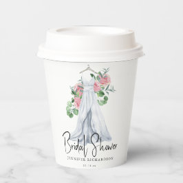 Elegante roze bloemetjes en groen - vrijgezellenfe papieren bekers