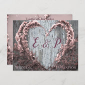 Elegante roze bloemhart op rustige schuur houten t (Voorkant / Achterkant)