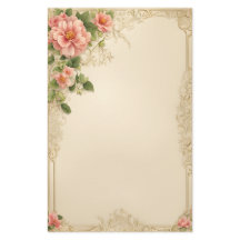 Elegante roze bloemig op ivoren achtergrond