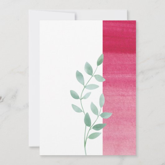 Elegante roze bloemige 50e verjaardagsuitnodiging kaart (Achterkant)