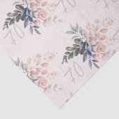 Elegante roze bloemige 70e verjaardag op maat tissuepapier (Detail)
