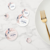 Elegante roze bloemige 70ste verjaardagsfeestje op confetti (Groep)