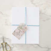 Elegante Roze Bloemige Afstudeer Geschenklabel Cadeaulabel (Met Touw)