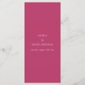 Elegante Roze Bloemige Aquarel Bruiloft Menu (Achterkant)