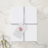 Elegante Roze Bloemige Aquarel Cadeaulabel (Met Touw)