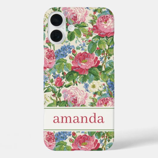 Elegante Roze Bloemige Aquarel Personalized Case-Mate iPhone Case (Achterkant)