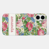 Elegante Roze Bloemige Aquarel Personalized Case-Mate iPhone Case (Achterkant (horizontaal))