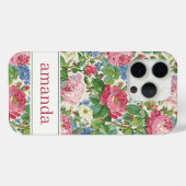 Elegante Roze Bloemige Aquarel Personalized Case-Mate iPhone Case (Achterkant (horizontaal))