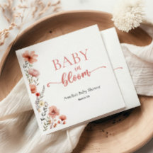 Elegante Roze Bloemige Baby in Bloom Shower