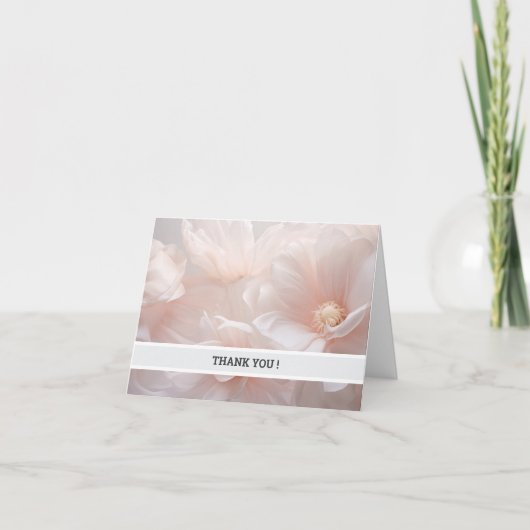 Elegante Roze Bloemige Bedankkaart – Aanpasbaar (Voorkant)