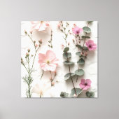 Elegante Roze Bloemige Botanische Canvas Kunst (Voorkant)