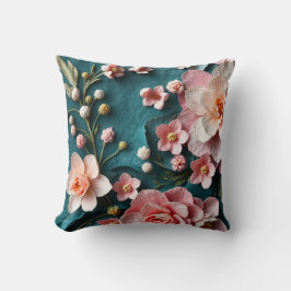 Elegante Roze Bloemige Botanische Worp Kussen