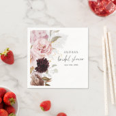 Elegante Roze Bloemige Bruids-Shower Servet (Insitu)