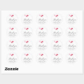 Elegante Roze Bloemige Bruidsboeketfeest Ronde Sticker (Vel)